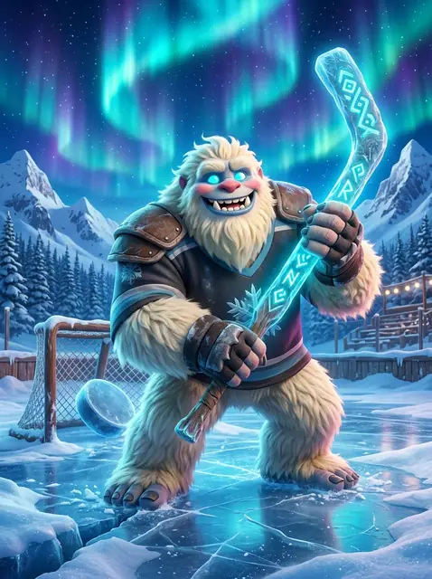 Slapshot the Yeti Mascot